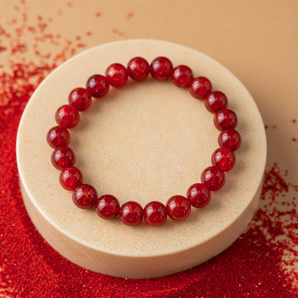 Strengthen Planet Mars (Mangal) and Sun: Red Carnelian Bracelet - Abhimantrit & Certified